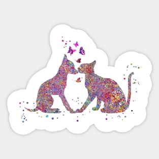 Cat and dog kissing Sticker